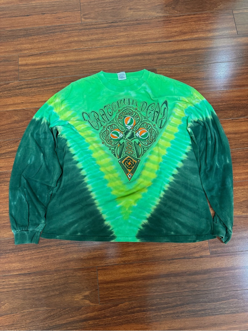 Anvil Green Gradient Tie-Dye Long Sleeve Grateful Dead Tee